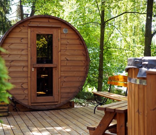 barrelsauna in de tuin